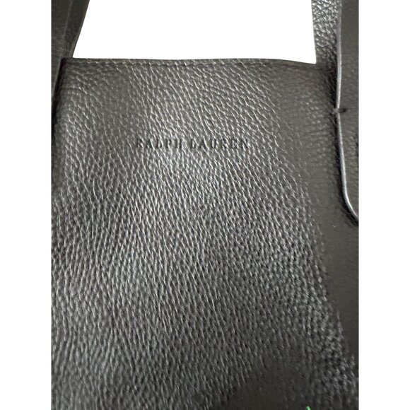 RALPH LAUREN Pebble Black Tote Bag w/ Shoulder Strap - Picture 9 of 12